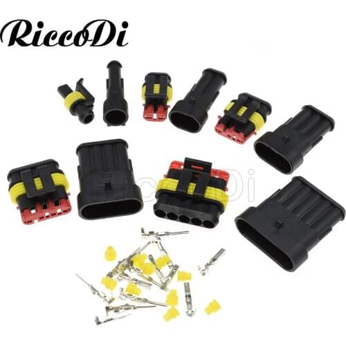 1-20Kits 1P 2P 3P 4P 5P 6P AMP 1.5 Supers Waterproof Male Female Plug Automotive Connectors Xenon Lamp Connector for Car
