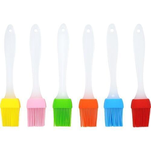 1pcs Six Color Silica Gel Brush High Temperature Baking Barbecue Brush Baking Tool Silica Gel Oil Brush PP Handle