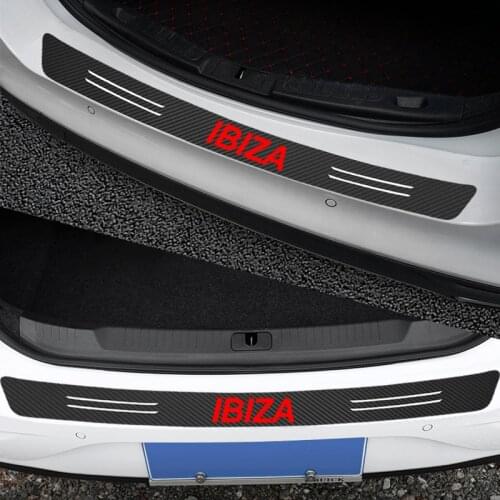 1PCS NEW style Car Styling Trunk Rear Guard Bumper Protector carbon fiber Sticker For SEAT IBIZA 2014-2020 Accessories