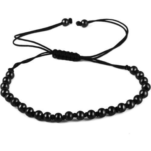 10 pieces/lot) Anil Arjandas red/black Rope Weaving Bracelets For Lovers Stainless Steel Round 5MM Beads Braided Bracelet