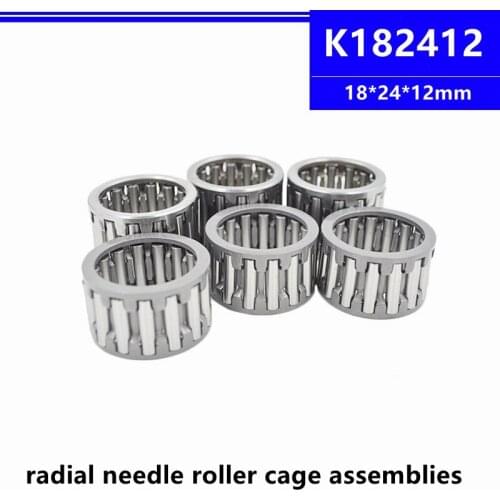 50pcs/100pcs K18x24x12 18*24*12mm Radial Needle Roller Cage Assemblies K182412 18x24x12mm needle retainer component bearing