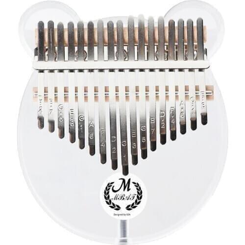 Acrylic Kalimba 17 Key Transparent Thumb Piano with Tuner Hammer Kalimba Manual Mbira Sanza Finger Keyboard Musical Instrument
