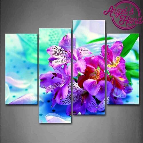 DIY triptych Diamond Embroidery Orchid stone Square Pattern Rhinestone Sets Diamond Painting Cross Stitch Wall Decor Needlework
