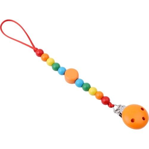 1PC Wood Baby Pacifier Clips Infant Pacifier Chain Baby Soother, Toddler Kids Chew Toys Baby Shower Gifts baby Teething Toy