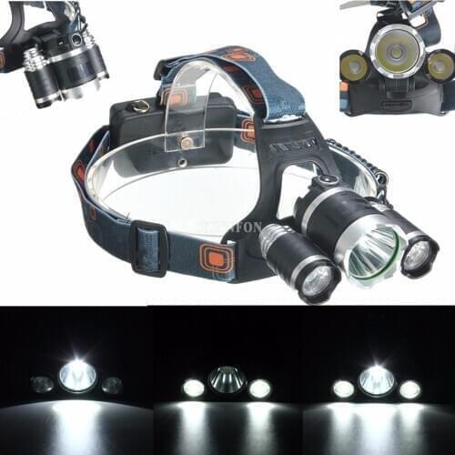 DHL 10Set 10000LM 3x XM-L T6 LED Headlamp Rechargeable Headlight Torch Light Rain Resistant Lamp Lantern 18650 Battery