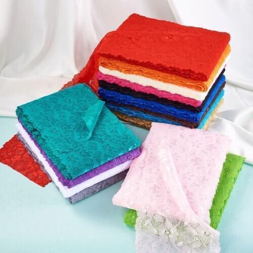 About 10yards/Card Stretch Elastic Lace Trim with Floral Pattern Lace Ribbon for Sewing Dress Decoration and Gift Wrapping