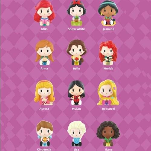 Disney Frozen Ariel Sonw White Jasmmine Anna Belle Merida Aurora Mulan Rapunzel Elsa Tiana Cute Action Figures Kids Gift