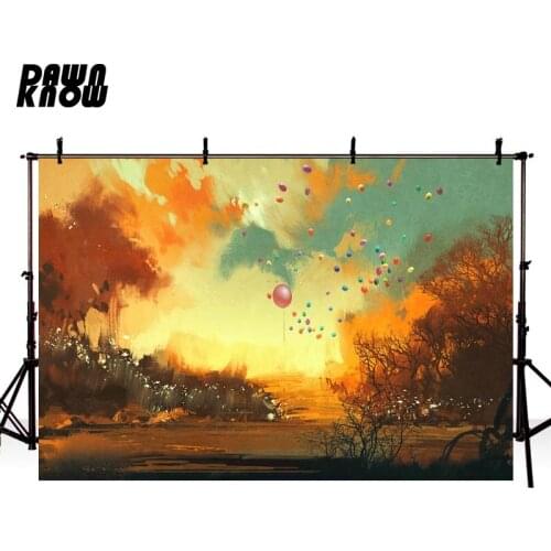 DAWNKNOW Painting Autumn Photography Background Balloon Texture Photo Shoot Backdrops Children Photocall Photo Studio lv2100