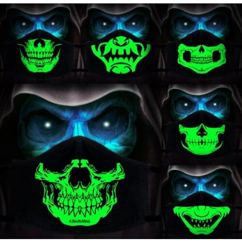 Cotton Masques Personalized Fashion Luminous Masque Face Masques Masque cubre bocas Halloween cosplay
