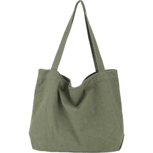 Canvas Handbag Simple Mens Large-Capacity Cotton Tote Bag Womens Reusable Shopping Bag