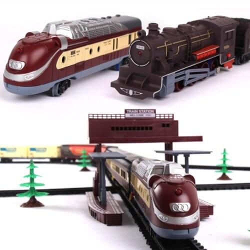 Classical Electric Light Train Railway Set Fenfa Modern Classical Assembled Music Train Rail Car Simulation Model Car Set Toy