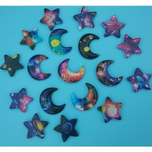 18 pcs/sets of resin star moon Starry sky fridge magnets home refrigerator magnet stickers strong neodymium office photo magnet