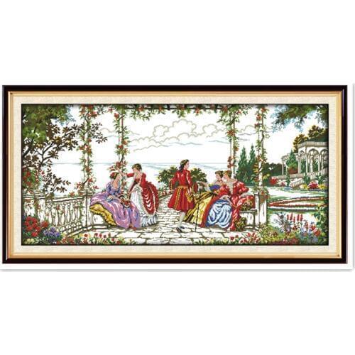 Oneroom Aristocratic Life DMC Cross Stitch Fabric DIY Set Chinese Counted Cross Stitch Patterns Kits Cross-stitch