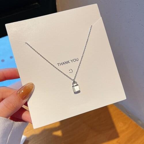 Originality Stainless Steel Lock Pendant Necklace Fashion Statement Titanium Silver Clavicle Necklace Women Emo Jewelry Gifts