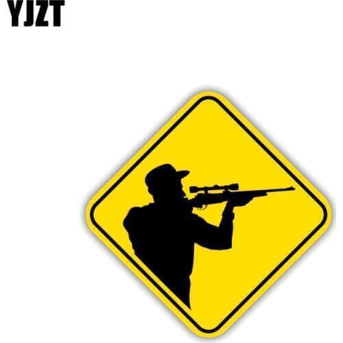 YJZT 11.5CM*11.5CM Warning Car Sticker Hunters Reflective Decal PVC 12-1505