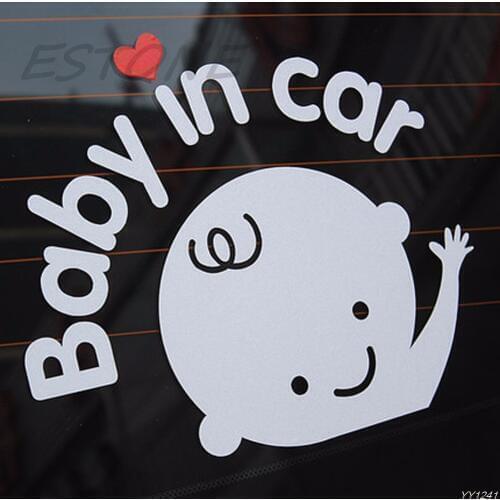 "Baby In Car" Waving Baby on Board Safety Sign Car Decal / Sticker G6KC