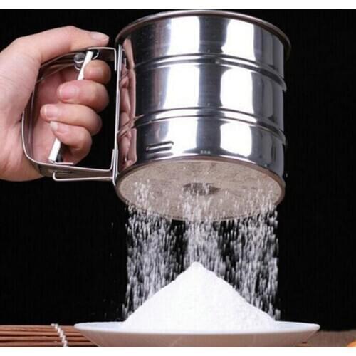 Stainless Steel Cup-shaped Powder Shaker Mesh Sugar Flour Sieve Baking Tool
