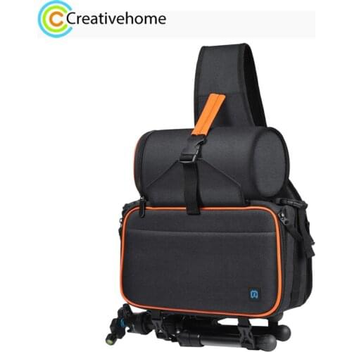 PULUZ Triangle Style SLR Camera Bag Sling Waterproof Backpack Shoulder Messenger Bags with Removable Lens Bag