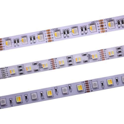 12mm PCB RGBCCT LED Strip 5050 12V / 24V 4in1 5Colors 5 in1 Chips RGB+WW+CW 60 LEDs/m 5m/lot RGBW RGBWW LED Strip Light 5m/lot