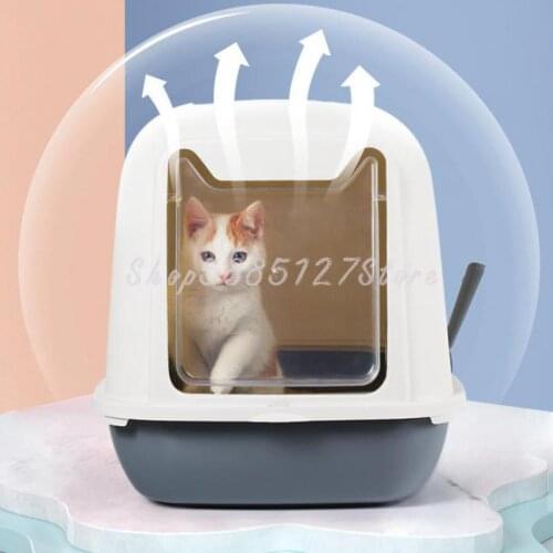 Cat Litter Basin Fully Enclosed Deodorant Kitten Small Enclosed Splash Proof Extra Large Deodorant Cat Toilet