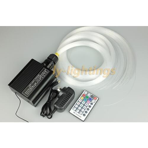 Fiber optic light kit mini optical fiber celing light RGB+W LED multi-mode 16W led light box+ 0.75mmx2.5mx250pcs fibre
