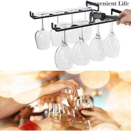 High quality useful 30cm Iron Wine Rack Glass Holder Hanging Bar Hanger Shelf