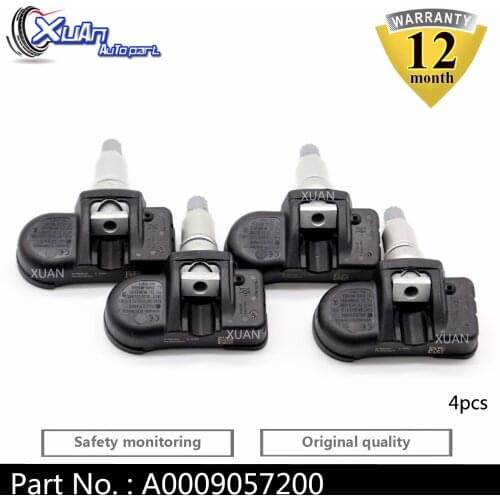 XUAN 4pcs TPMS Tire Pressure Monitor Sensor For Dodge Chrysler Mercedes-Benz C250 C300 C350 C63 Smart Jeep 433.92MHz A0009057200
