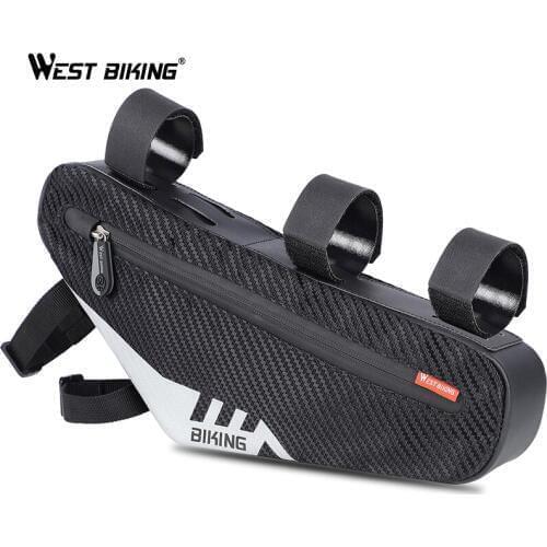WEST BIKING Bike Bicycle Cycling Bag Front Tube Frame Bags Triangle Pouch Frame Holder Bicycle Accessories Rainproof Bags