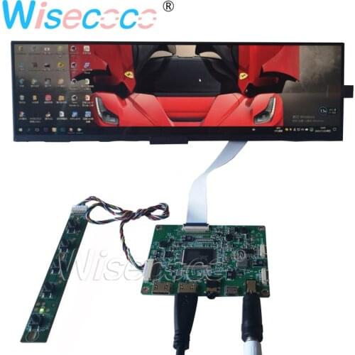 12.6" Stretched Bar LCD Screen Monitor 1920×515 Supermarket Shelf Display Capacitive Touch Panel + 40 Pin eDP 2HDMI Driver Board