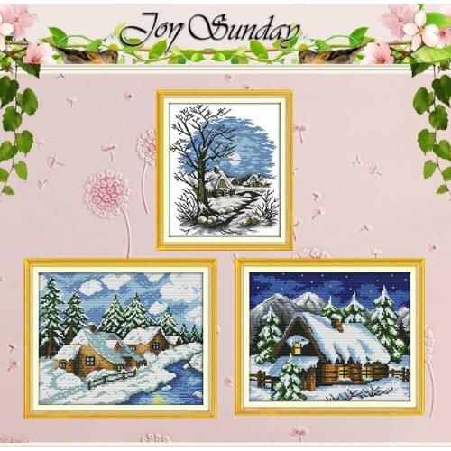 Winter fairy tale house Pattern Counted Cross Stitch 11CT 14CT Cross Stitch Set Wholesale Cross-stitch Kit Embroidery Needlework