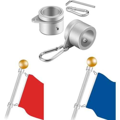 2 Pcs Flag Pole Rings Anti Wrap Flag Pole Clips Swivels 360° Rotating Flagpole Flag Mounting Rings