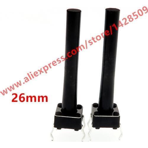 200pcs/lot 6*6*26mmTact Push Button Switch 12V Copper 4PIN DIP Micro Switch For TV/Toys/home use Button