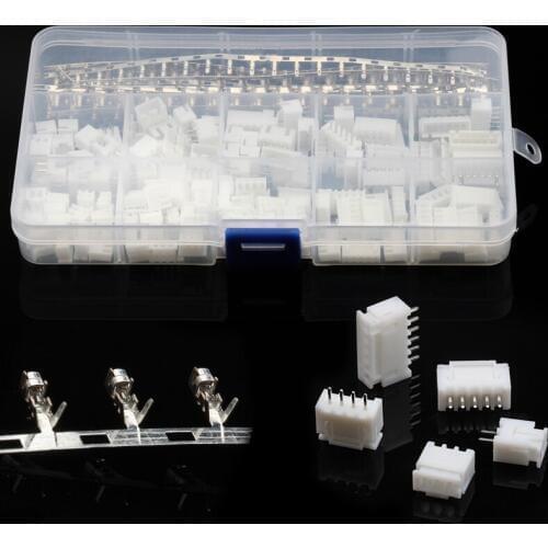 350PCS XH-2.54mm Terminals Connectors Set 2-6Pin Male&Female Cable Plug Header + White Housing + Terminal Kit For Electronics