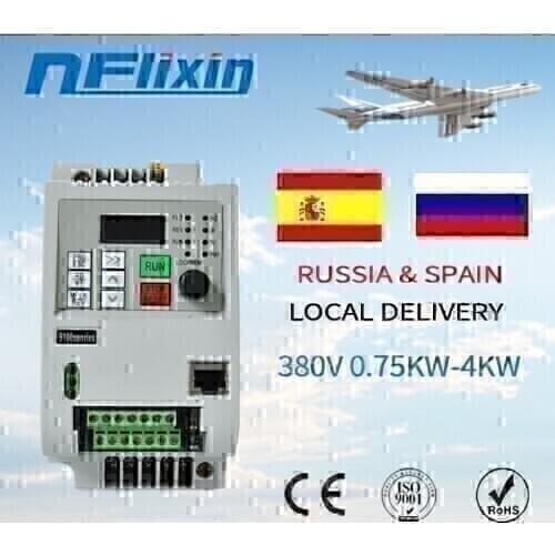 380V Variable Frequency Drive VFD Inverter 3 Phase Input 3 Phase Output Frequency Inverter 0.75KW-4KW for Spindle Motor