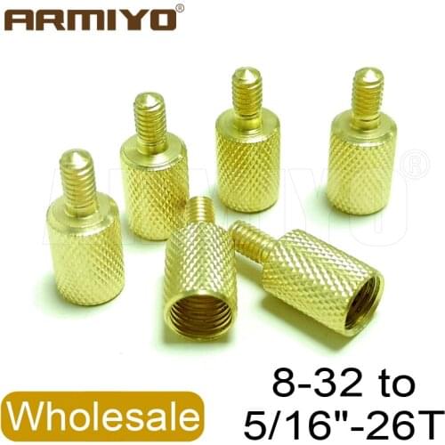Armiyo 100pcs/pack Wholesale 8-32 to 5/16"-26T 12GA 20GA Solid Brass Screw Cleaning Gun Brush Rod Adapter Hunting Accessories