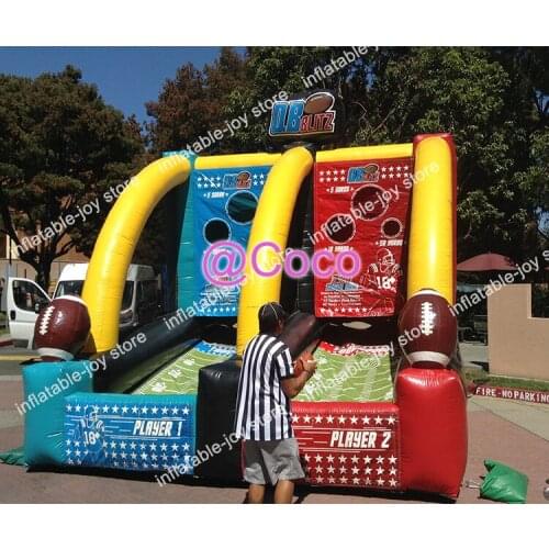 Free ship to door!newest two players inflatable football games/inflatable rugby goal/commercial rental shooting game for sale
