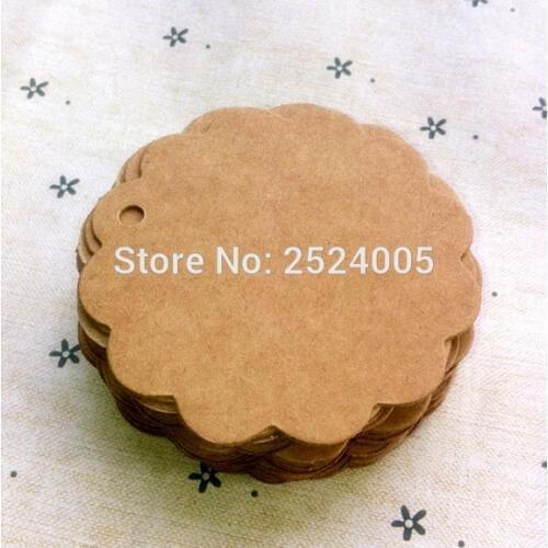 Free shipping in stock 6x6cm flower shape blank tag 350gsm craft paper 200 pcs a lot/paper card hang label