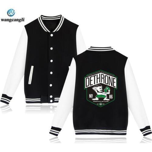 Dethrone Conor McGregor Dublin Walk Out Baseball Jacket Coat Long Sleeve Hoodies Sweatshirt Brand Quality Fleece Tracksuit Tops