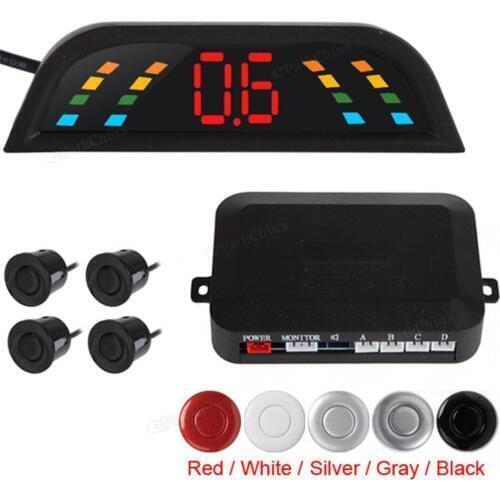 Digital LED Car Parking Assistance System with 4 Parking Sensors for Automobile Vehicle Auto 4 Optional Colors of Sensor
