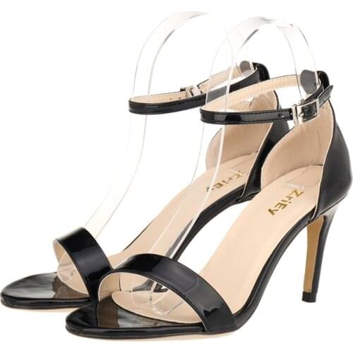 LOSLANDIFEN Summer Women Pumps Open Toe Ankle Straps High Heel Shoes Party Fashion women shoes 107-4 PA