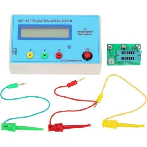 MK-168 Transistor Tester Measuring Resistance Capacitor Inductance Voltage RLC NPN PNP MOS Meter Capacitance Tester