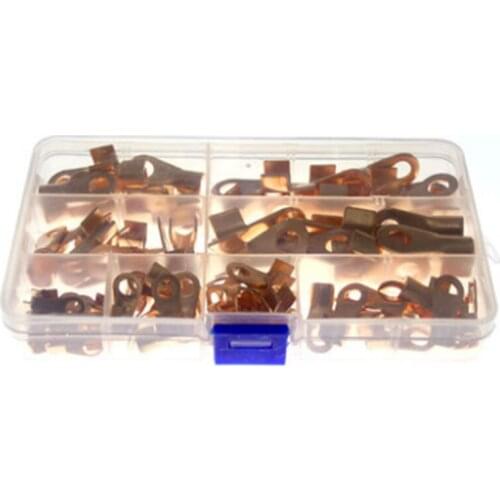 40pcs/lot Wiring copper wire copper terminal copper ear OT opening nose copper nose combination set