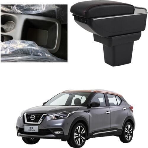 Car Styling ABS Armrest Box Center Console Storage Box Holder Case Decoration Accessories For Nissan Kicks 2016 2017 2018