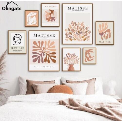 Abstract Lines Woman Matisse Leaf Pigeon Nordic Posters and Prints Wall Art Canvas Painting Wall Picture for Living Room Decor