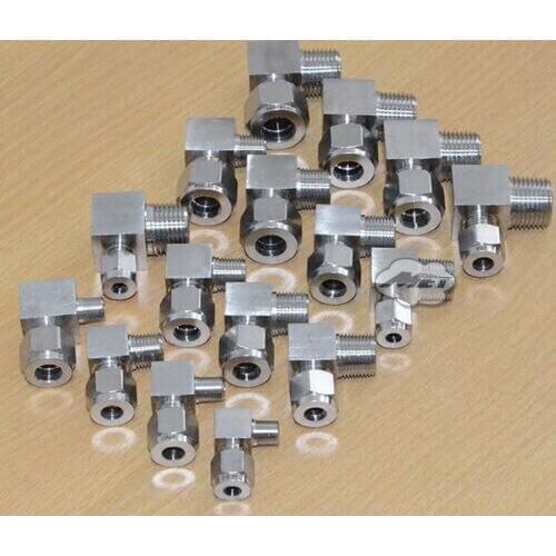 New 1/2" NPT To 16mm Compression Male Elbow Double Ferrule Stainless Steel 304 Fittings