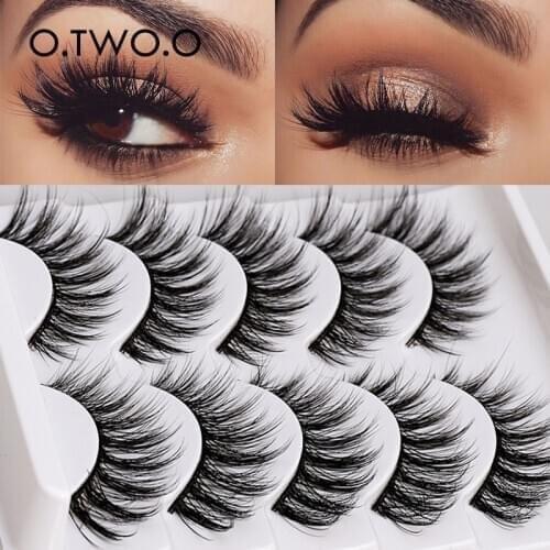O.TWO.O 5 Pairs 3D Mink Lashes False Eyelashes Makeup Tools Natural Long Thick Volume Eyelashes Beauty Fluffy Eyelashes