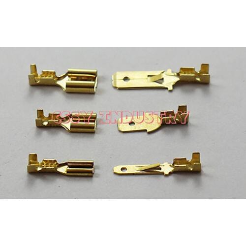 Female Male and female Spade Crimp Terminals Sleeve Wire Wrap Connector for 22-10AWG 0.5mm2-6mm2 2.8mm 4.8mm 6.3mm
