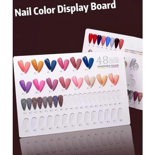 Nail Color Display Chart Acrylic Nail Gel Polish Display Stand Color Showing Shelf False Nail Tips Card Board Manicure Tools