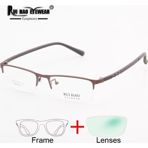 Rectangle Glasses Frame Customize Prescription Eyeglasses Myopia Glasses Fill Resin Lenses Leisure Spectacles Rui Hao Eyewear Br