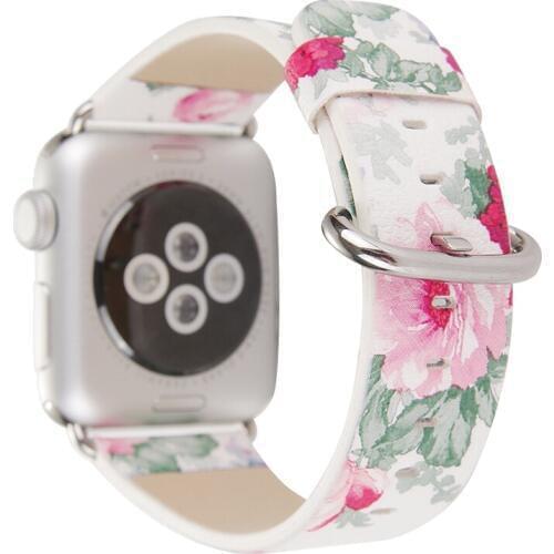 Ladiess Watch Strap For Apple Watch Series 4 Singel Tour Printing Flower Watch Band For Apple Series 1 2 3 iWatch Watchbands